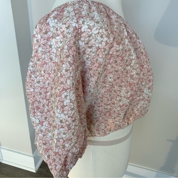 Banana Republic Floral One Shoulder Top Small Petite Fairygoth pastel feminine - Picture 6 of 8